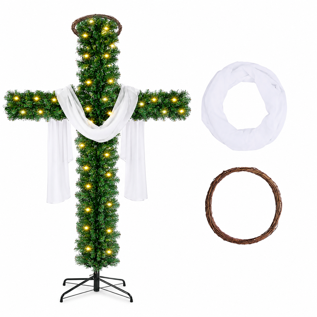 cross-shaped Easter Christmas tree
