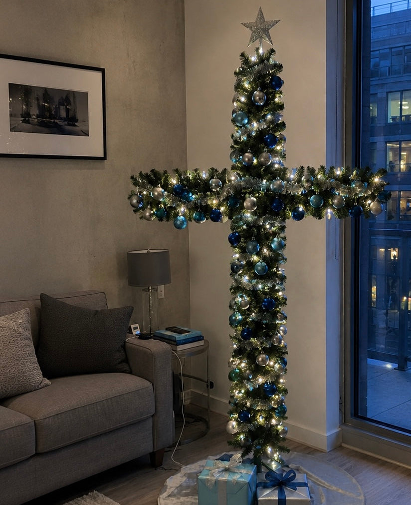 cross-shaped Easter Christmas tree