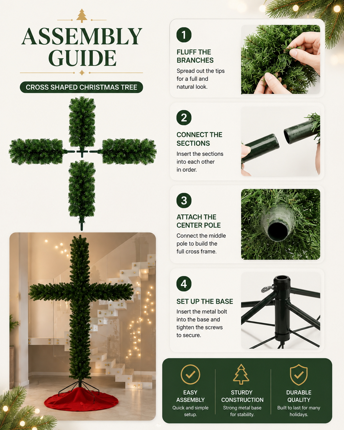 cross-shaped Easter Christmas tree