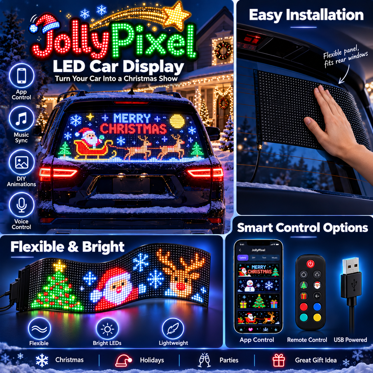 JollyPixel™ Holiday Car Display